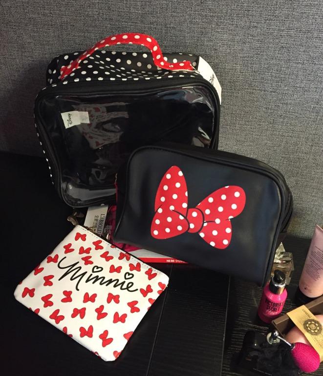 DISNEY Mickey Mouse 3 bag travel pouch case set cosmetic bag set