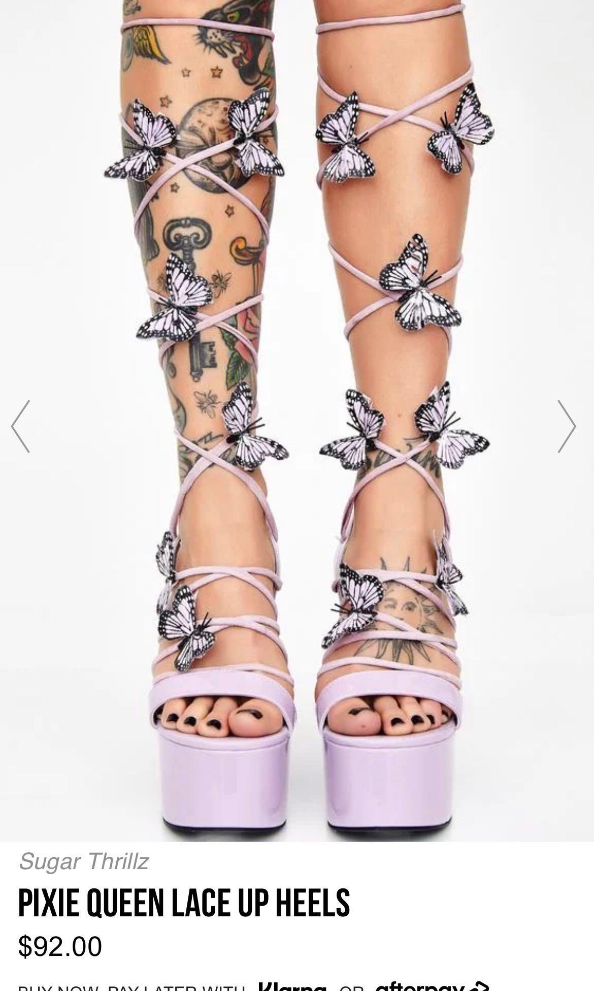 Pixie queen lace up heels sale