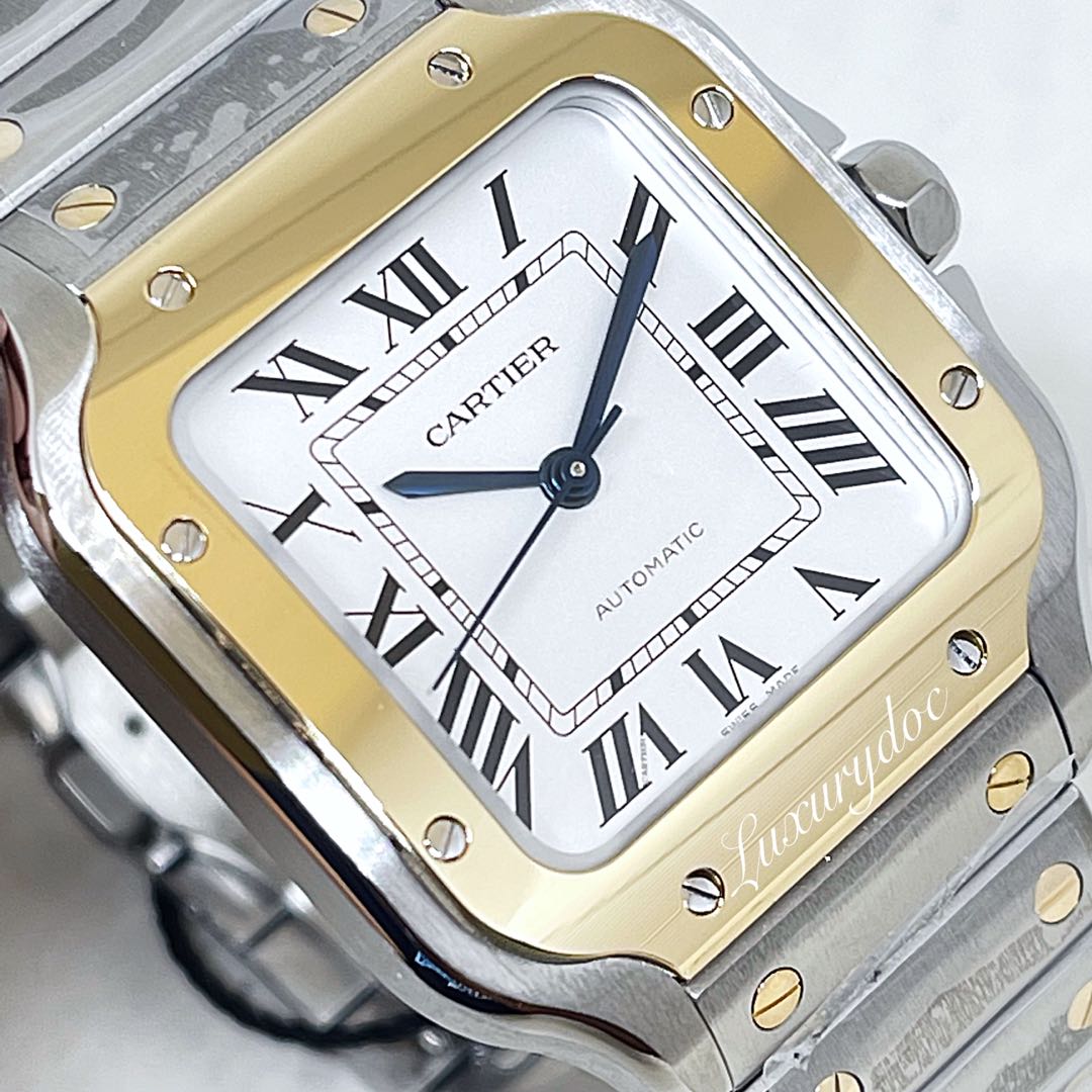 Cartier santos medium two tone top