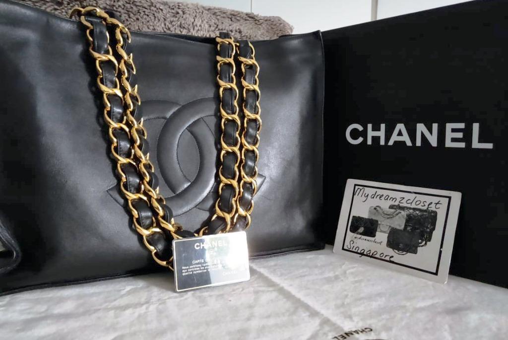 chanel vintage chain tote bag