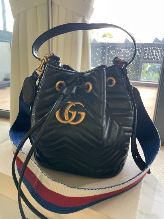 Gg marmont leather bucket clearance bag