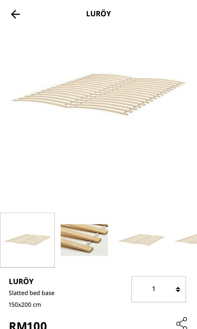 Ikea Luroy Slatted bed base, Furniture & Home Living, Bedding & Towels