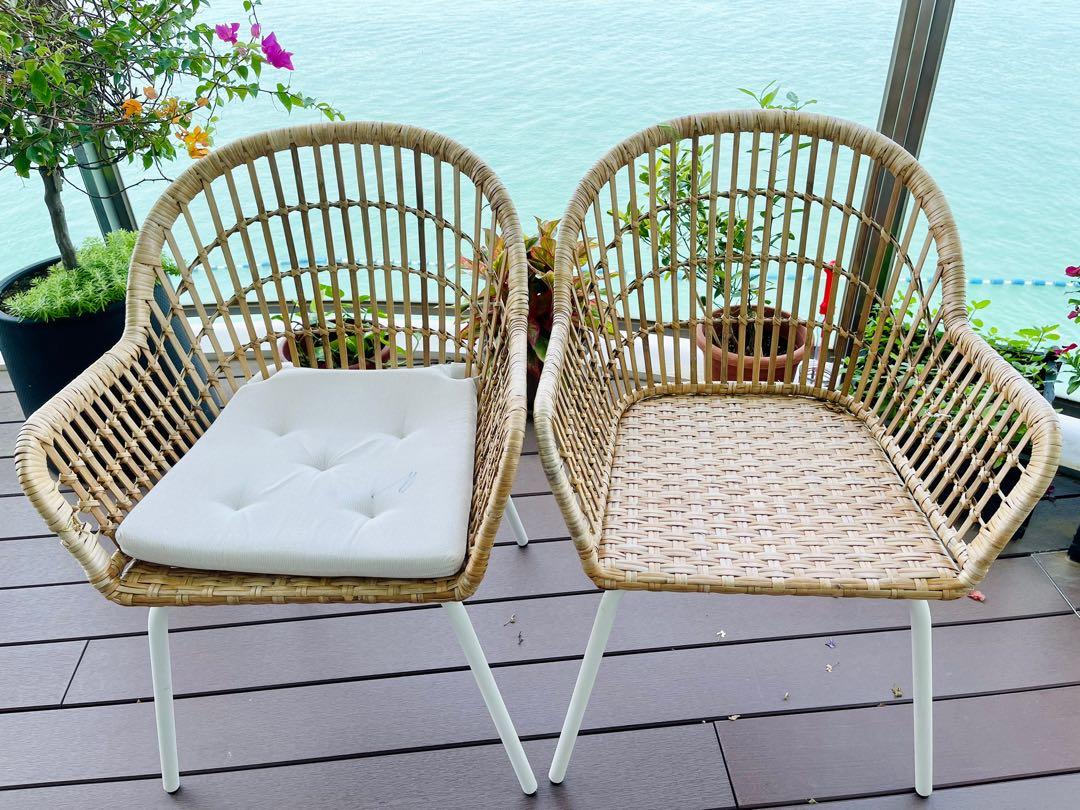 IKEA NILSOVE chair with armrest rattan armchair