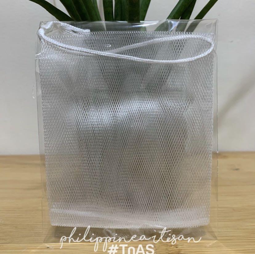 Individually Packed Soap Mesh (Category: Bathtub & Bath Accessories) located in Pasay City. Submitted by philippineartisansells (Listing ID 1161201550, Image 1). Description: Type: Soap Foaming Mesh Color: As the picture show Dish Material: Nylon Size: about 12 x 9cm *Individually packed in a clear plastic (as shown in the photo). #soap #foam #foamingmesh.