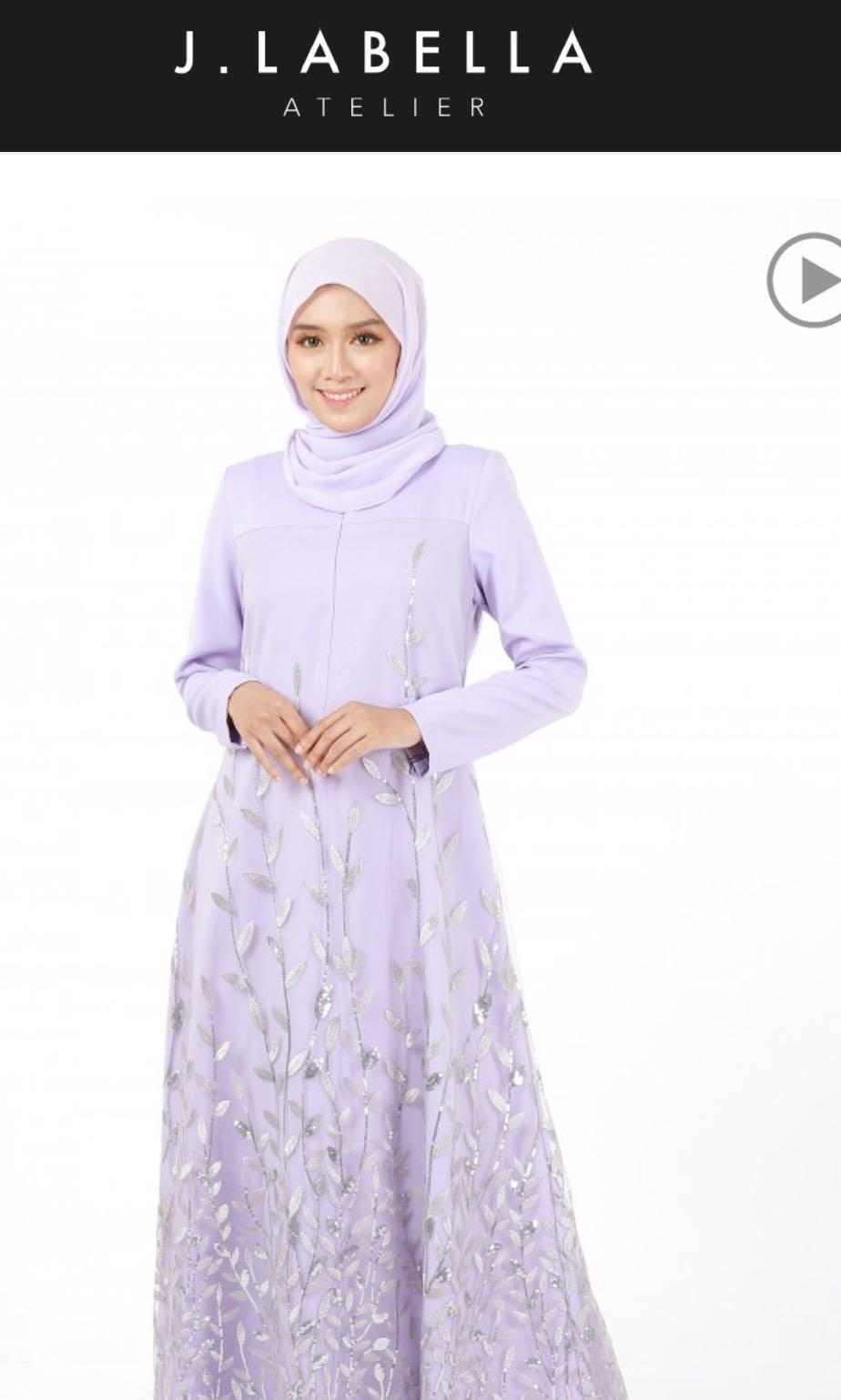 Jubah Dress Lace purple lilac sz XL