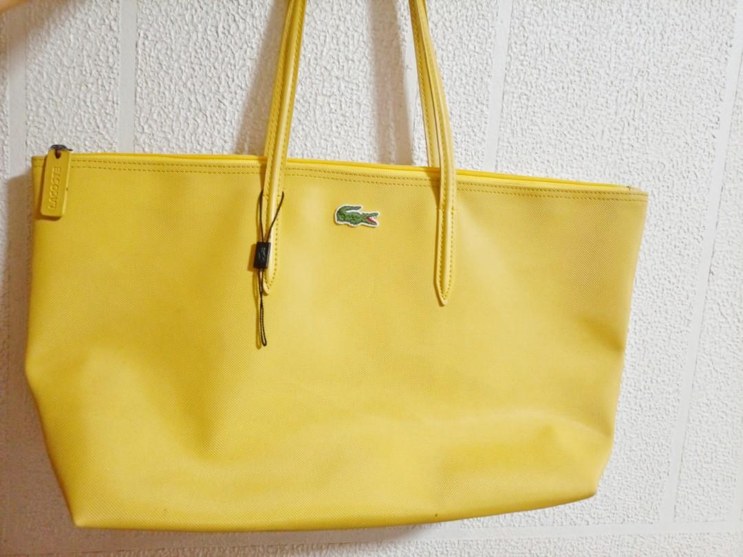 Lacoste Tote in Yellow (AUTHENTIC), Luxury, Bags & Wallets on Carousell