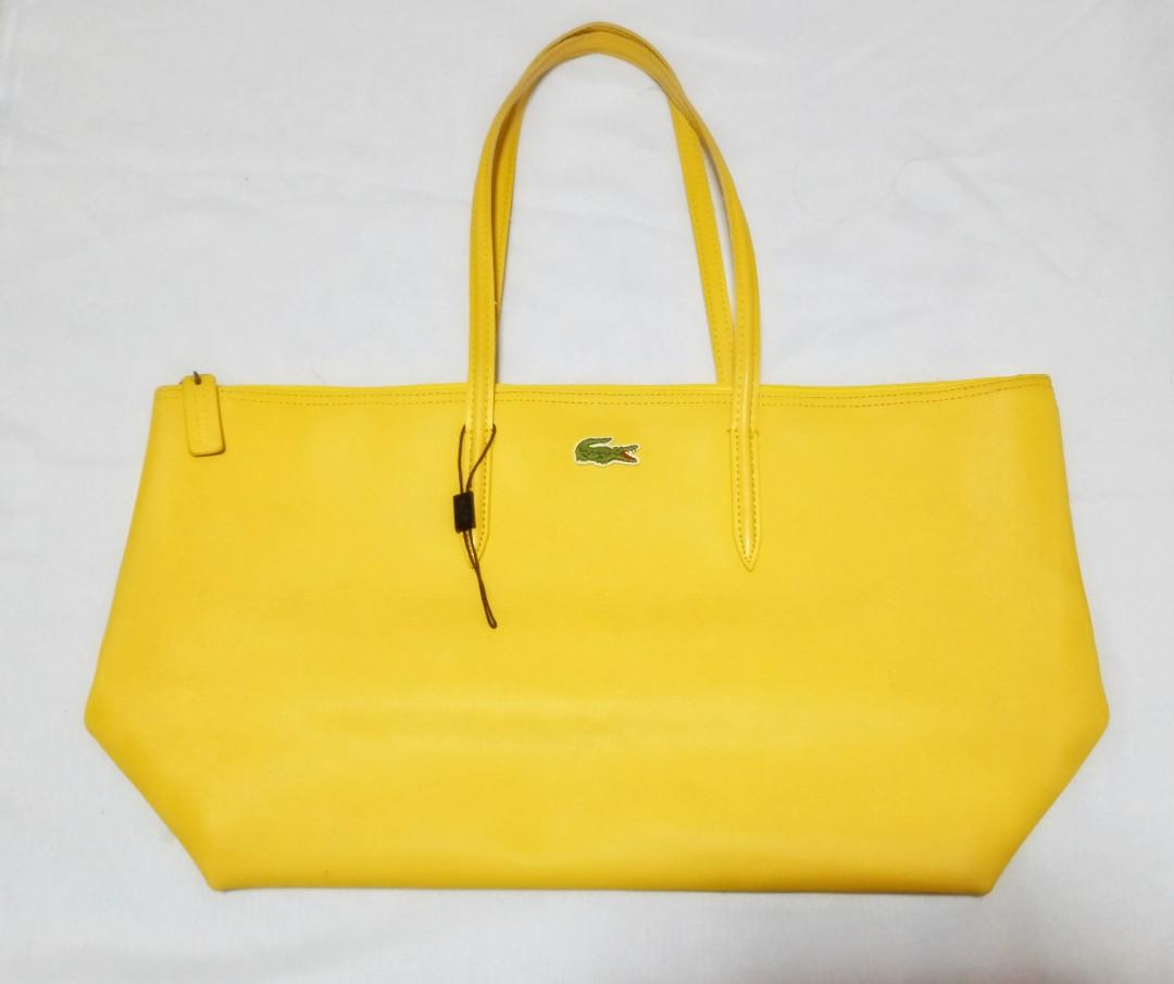 Lacoste Tote in Yellow (AUTHENTIC), Luxury, Bags & Wallets on Carousell
