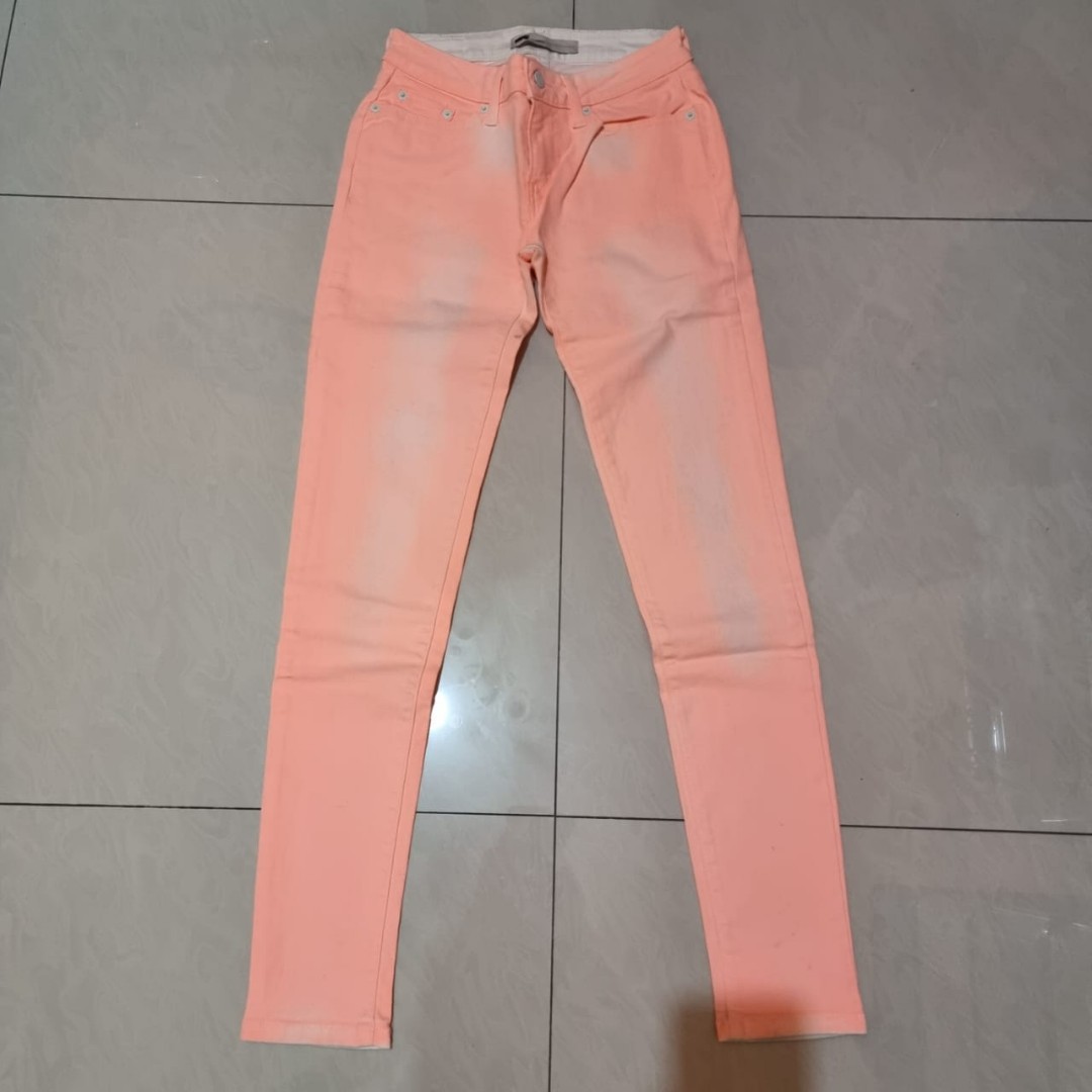 Levi's Skinny Neon Orange Jeans, Women 
