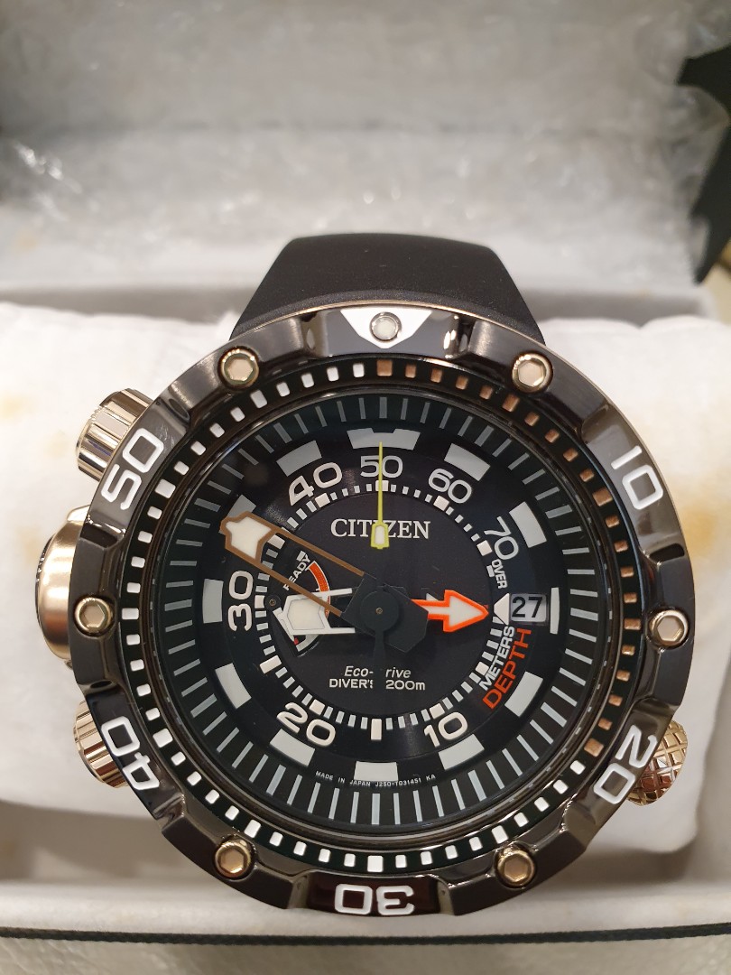 Like New CITIZEN PROMASTER ECO-DRIVE AQUALAND 200M ROSE GOLD DIVERS ...