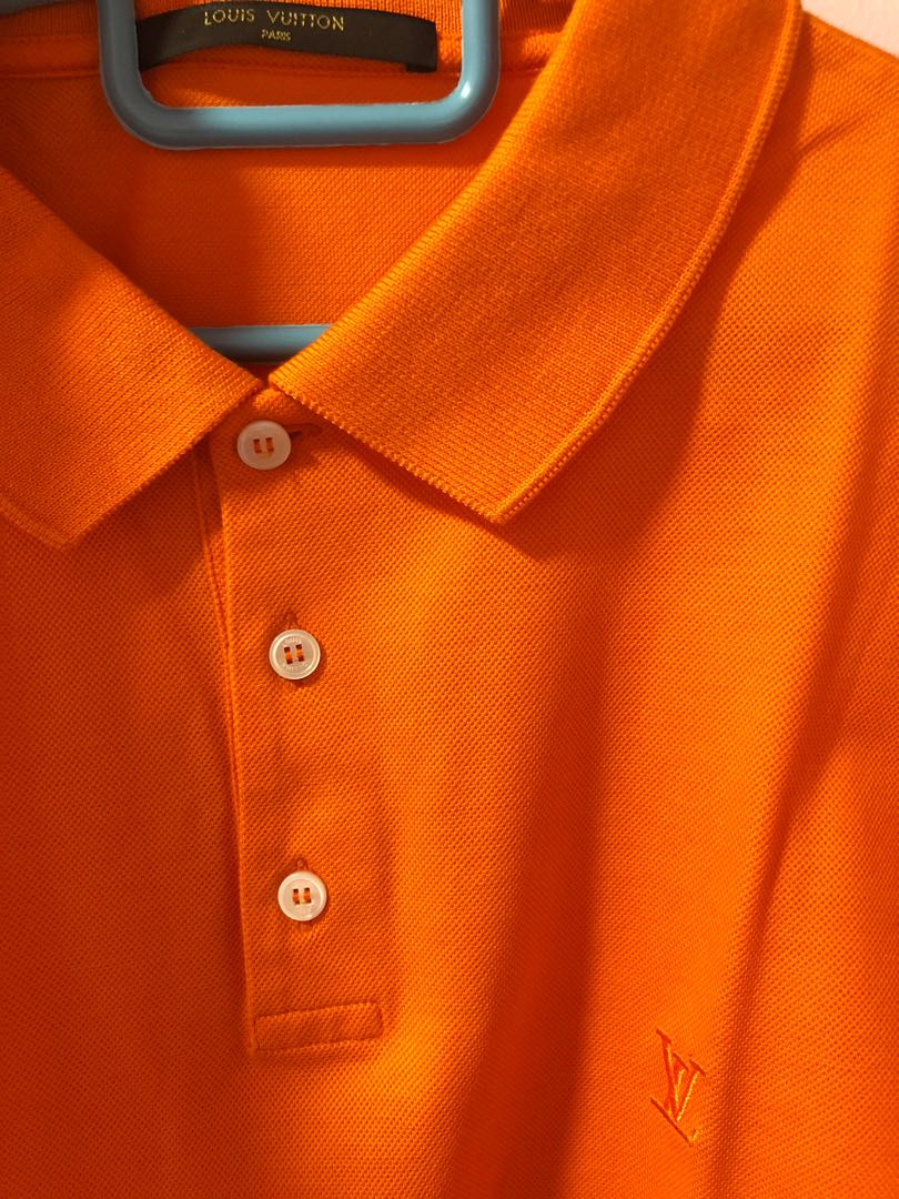 Louis Vuitton Orange Cotton Pique Polo T-Shirt M Louis Vuitton