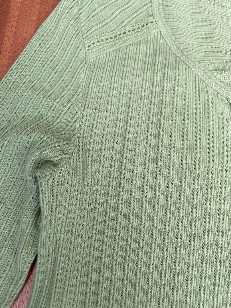 Brandy Melville matcha green knit halter top - Depop