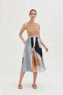 OSN Analogue Pleated Midi Skirt