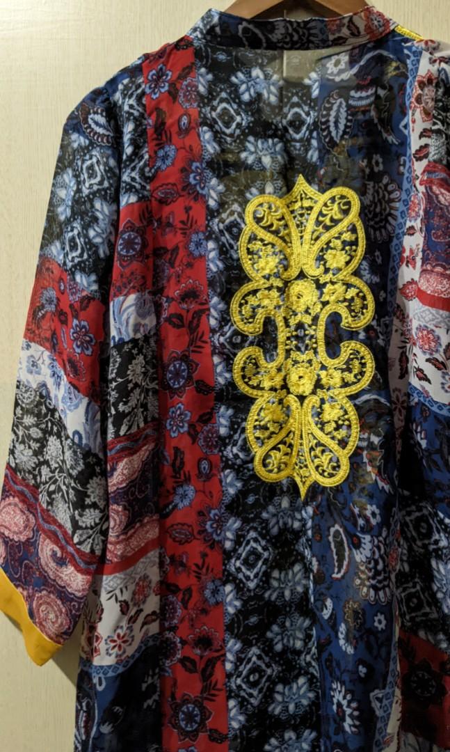 sheer paisley blouse