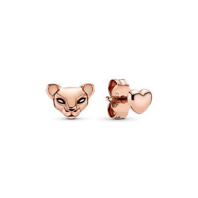 Pandora Authentic Rose Lioness Heart Earring, Luxury