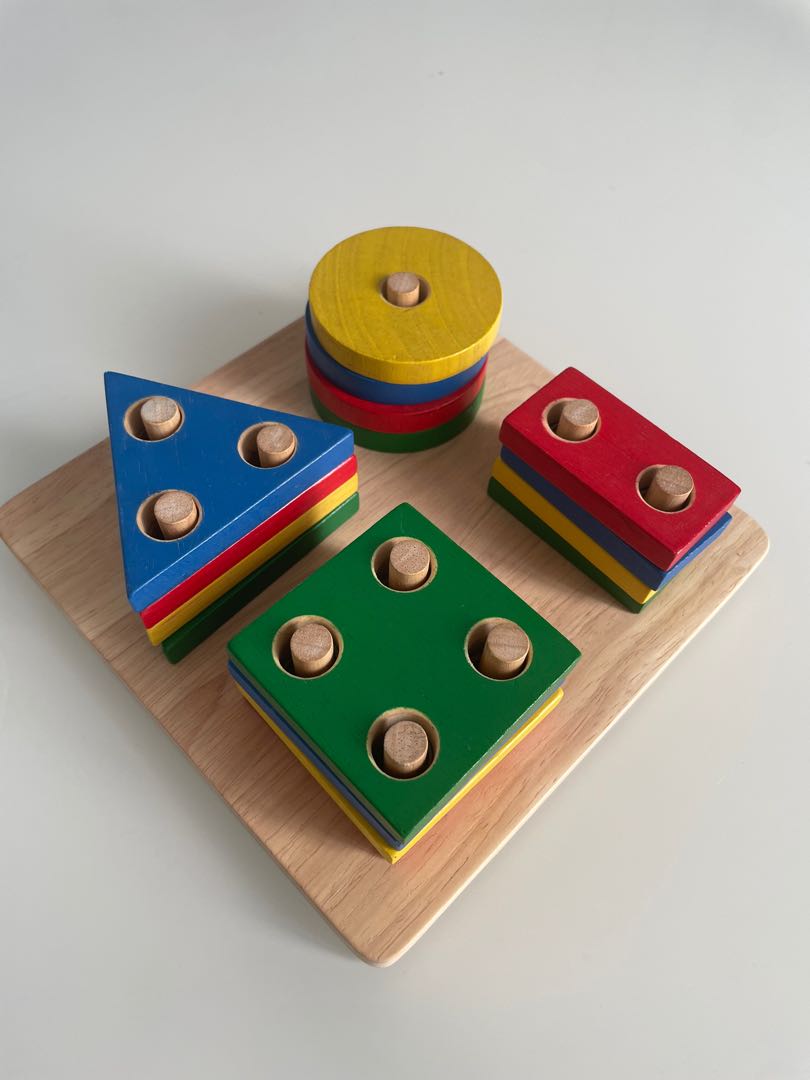 Plan Toys Geometric Sorting Board, Hobbies & Toys, Toys & Games on