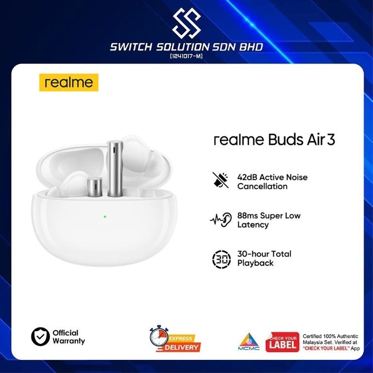 realme buds Air 3 TWS Earphone Bluetooth 5.2 42dB Active Noise