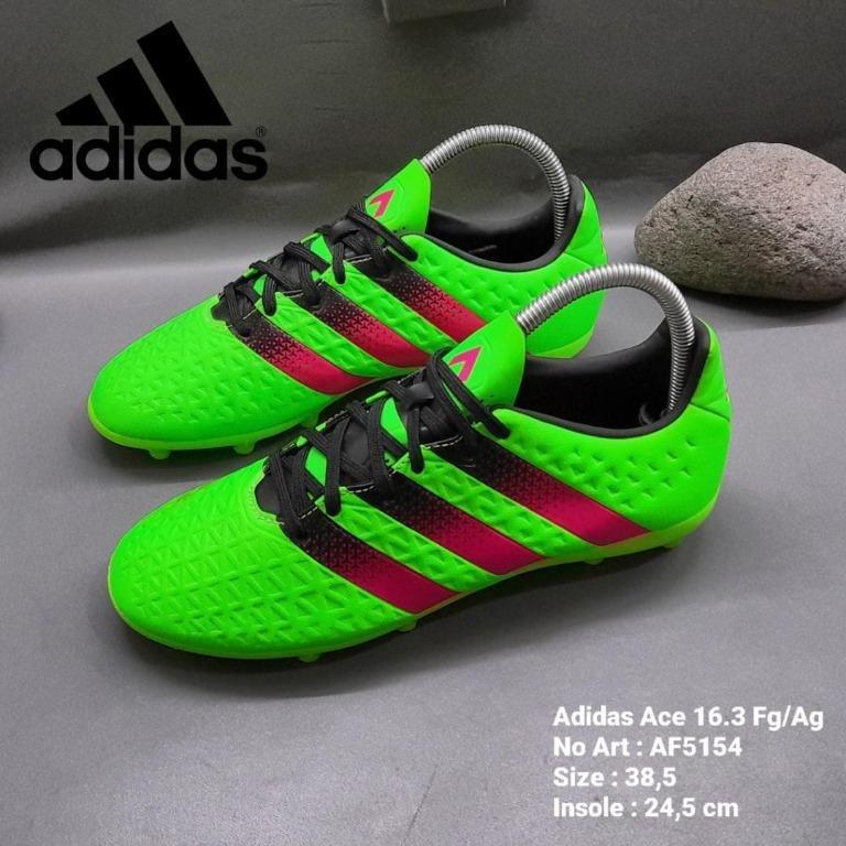 Sepatu Bola Adidas AF5154 Ace 16.3 FG/AG hijau Size 38,5, Olah Raga,  Perlengkapan Olahraga Lainnya di Carousell
