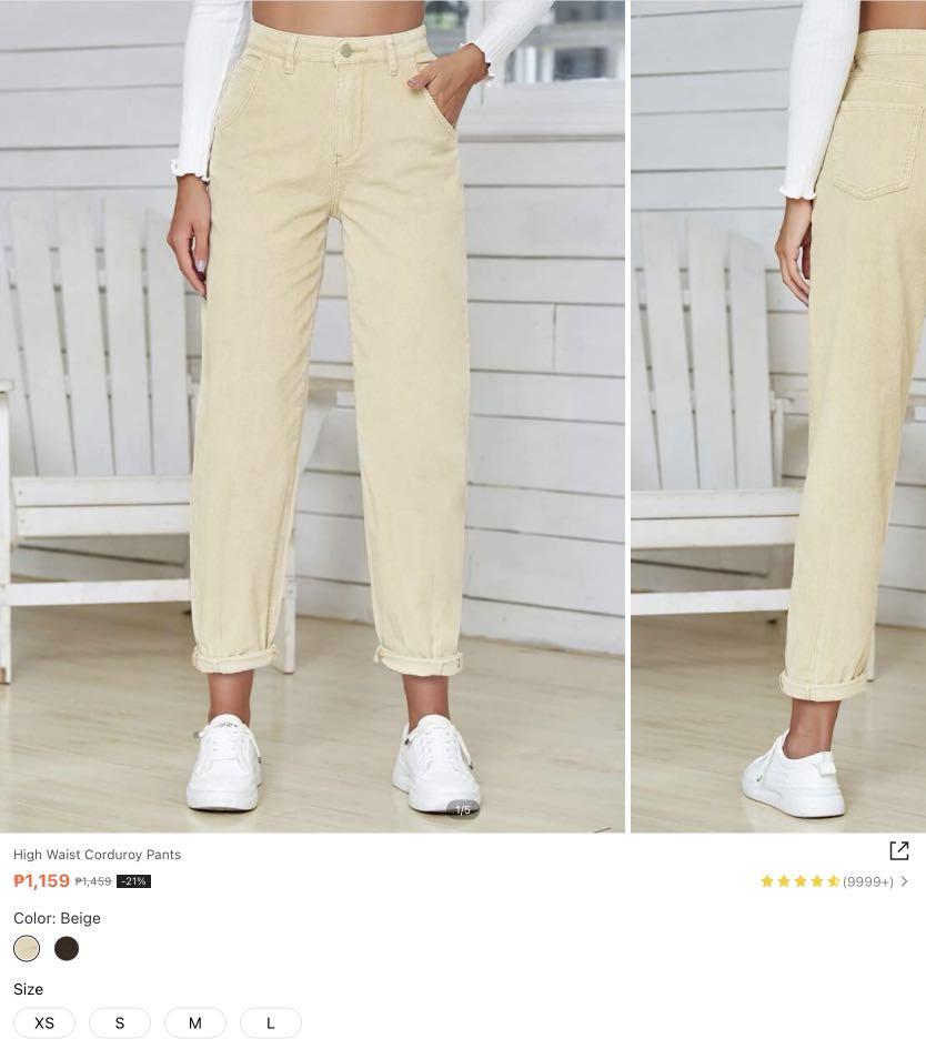 Cream Corduroy Pants 2829 Womens Fashion Bottoms Jeans on Carousell