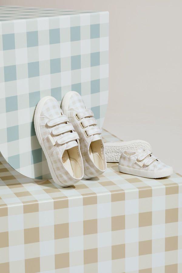 Size 38 Superga x Drea Chong 2345 Strap Print Beige Check
