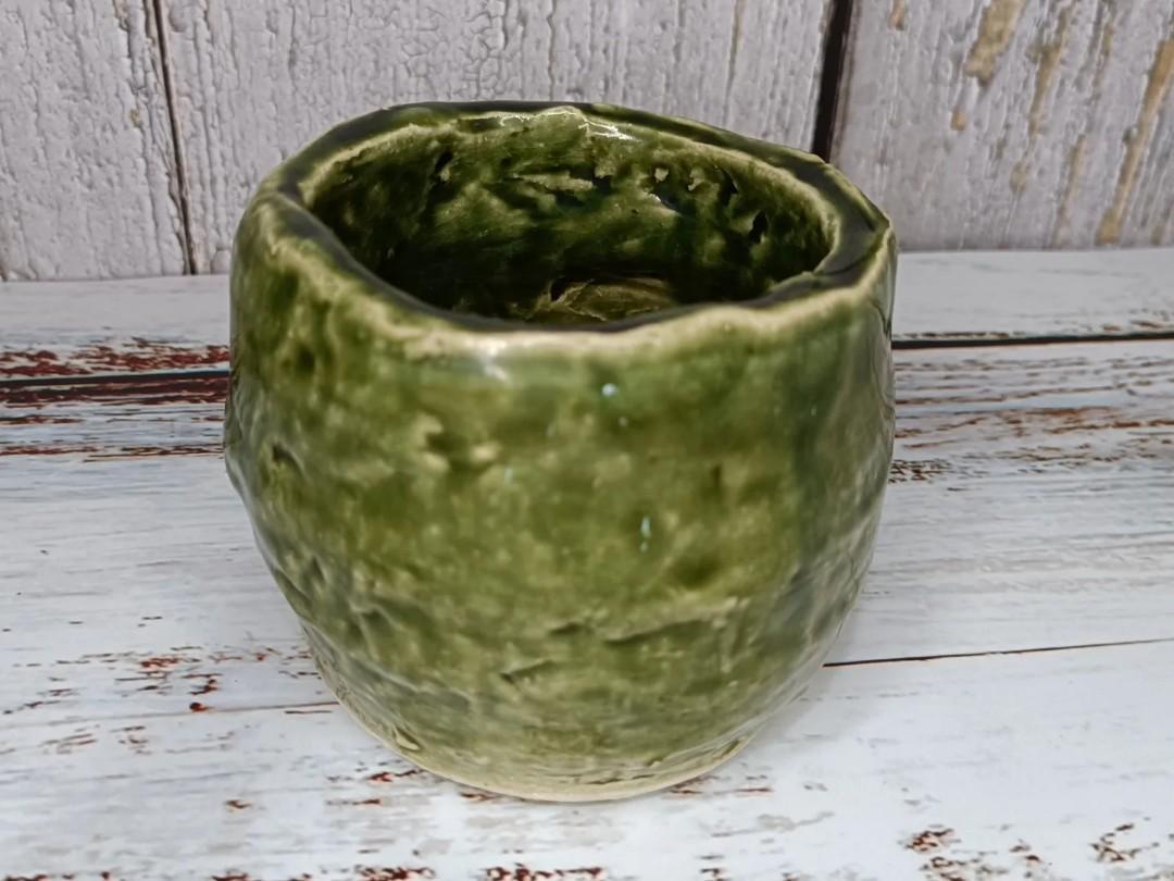 Stoneware wabisabi jar/holder (Category: Other Kitchenware & Tableware) located in Mandaluyong City. Submitted by aishoppe08 (Listing ID 1161173495, Image 2). Description: h8cm x d8.5cm thick & heavy.