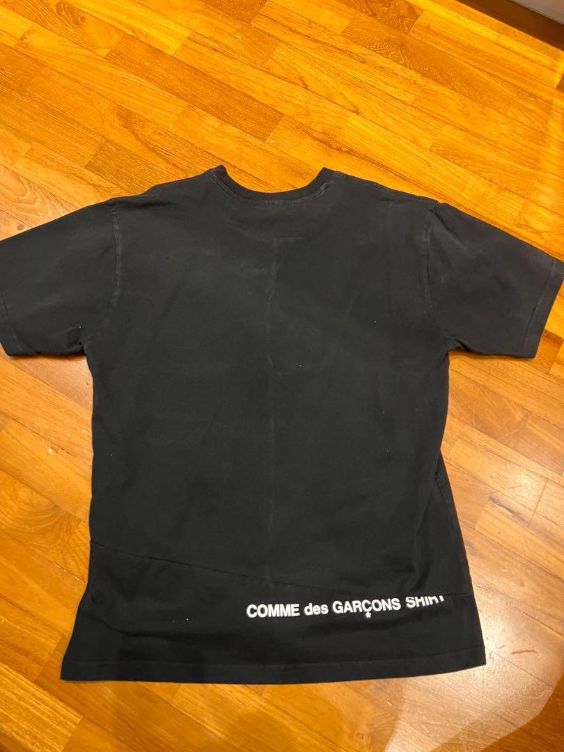 Supreme comme des garcons shirt split box hotsell logo tee black