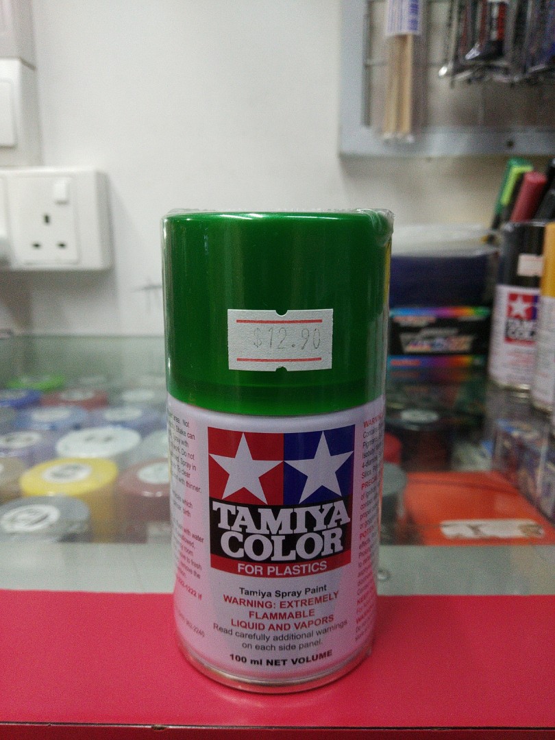 Tamiya TS20 Metallic Green Spray Paint For Plastic, Hobbies & Toys