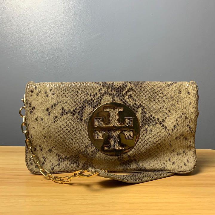 Tory Burch Python Shoulder Clutch, Luxury, Bags & Wallets on Carousell