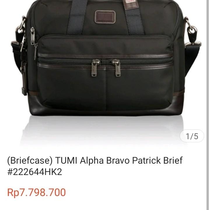 TUMI ALPHA BRAVO PATRICK BRIEFCASE, Fesyen Pria, Tas & Dompet , Tas