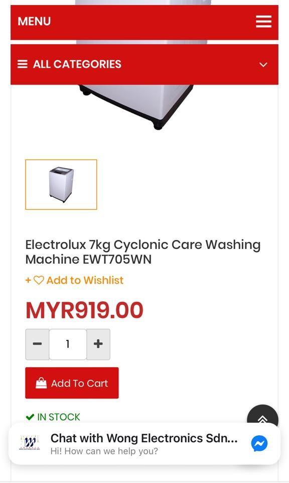 Underutilised washing machine. 3 ticks for water efficiency., TV