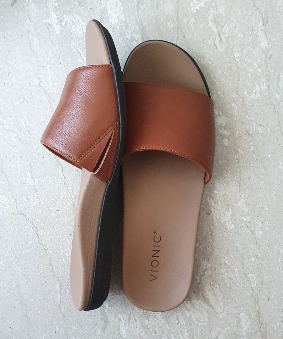 Vionic Orthotic Sandals in Tan Real Leather, Women's Fashion, Footwear,  Sandals on Carousell