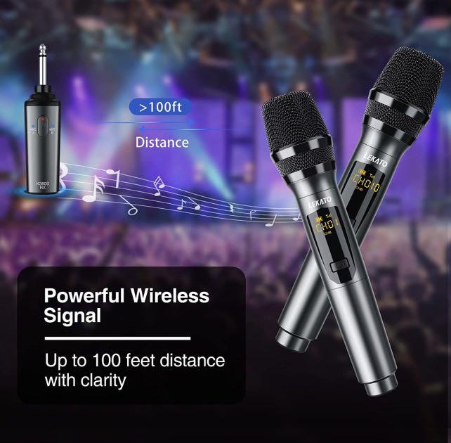 Wireless Microphone, LEKATO K380S Rechargeable Wireless Microphone