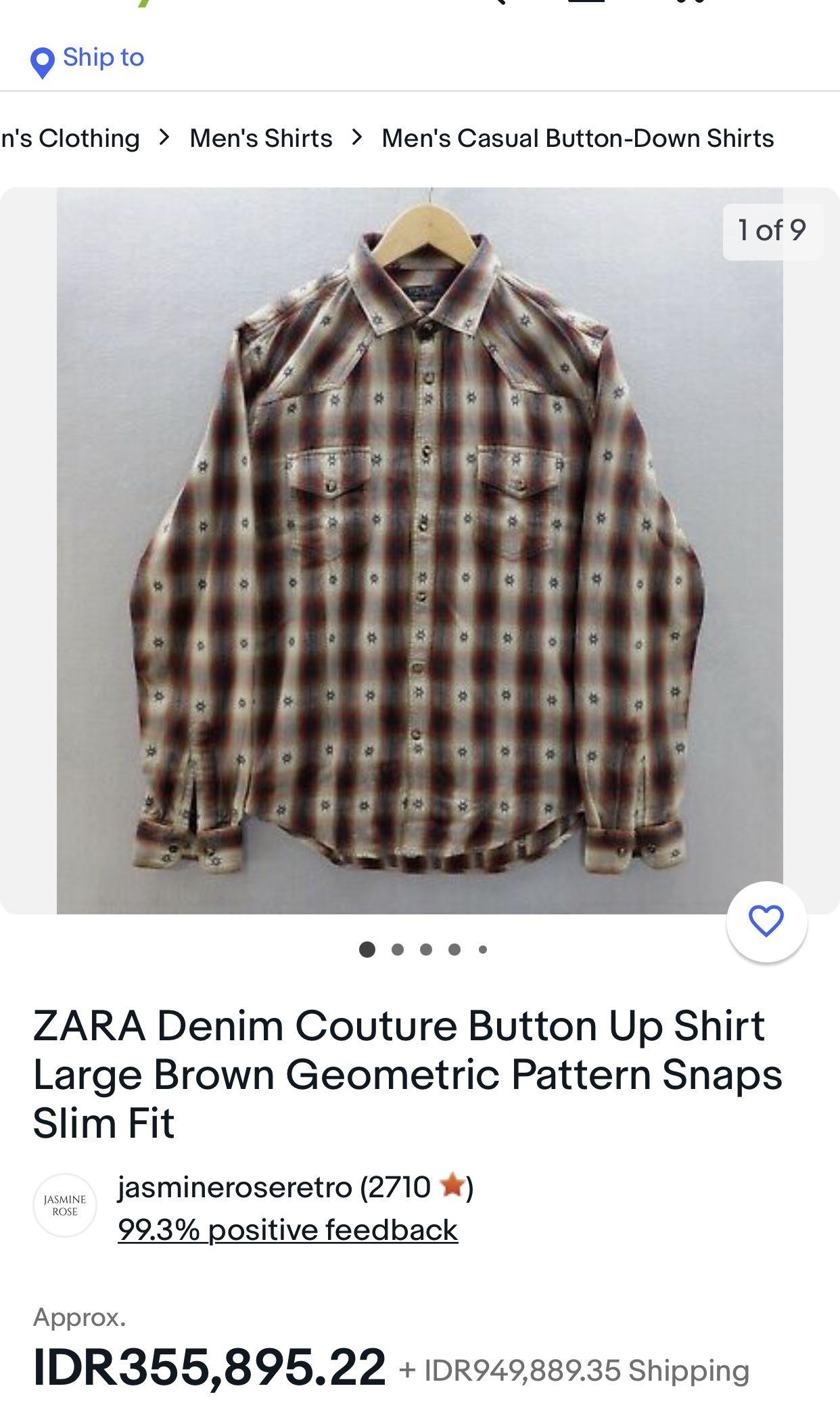 Zara Couture Button Up Shirt, Fesyen 