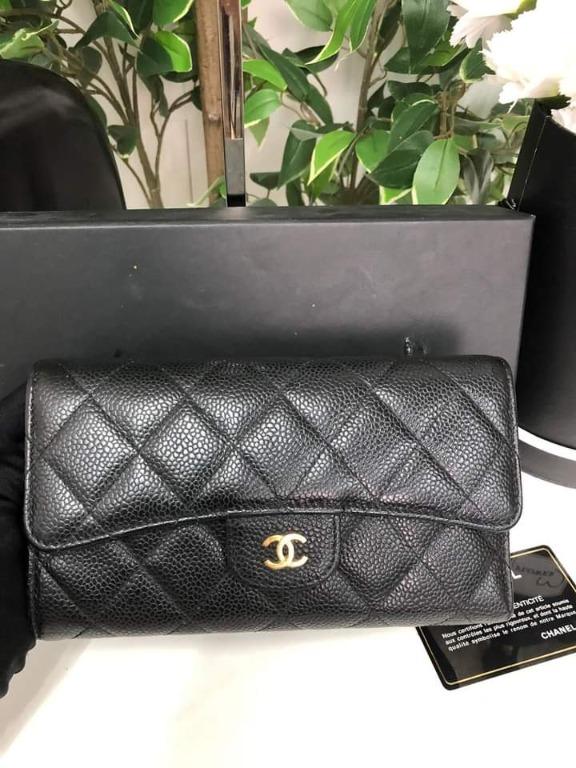 100% Authentic Chanel Trifold Long Wallet Black Caviar GHW Series 19xxxxx  Condition: 9/10 Comes with Standard Dustbag, Hologram Serial, Authenticity  Card and Box, Women's Fashion, Bags & Wallets, Wallets & Card holders