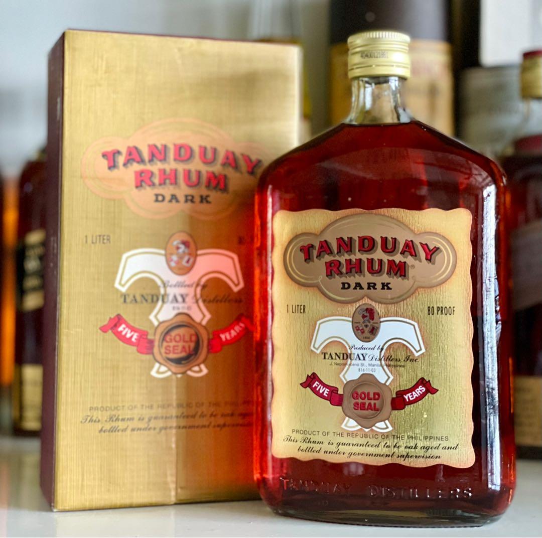 1L Tanduay Rhum Rum Dark Gold seal similar to bacardi w box 1000ml, Food & Drinks, Beverages on