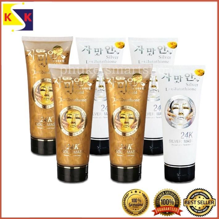 24K Korea Gold Silver Mask Cream Facial Care Treatment L- Glutathione 220  ml, Beauty & Personal Care, Face, Face Care Products on Carousell