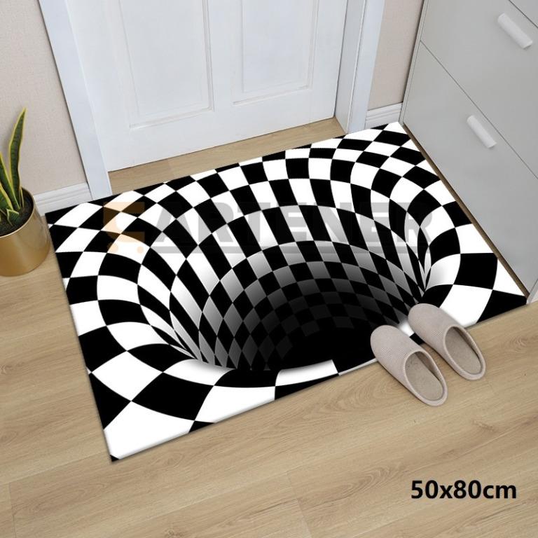 3D Floor Mat Flannel Absorbent Rug Bathroom Kitchen Carpet Mat Entrance Indoor
