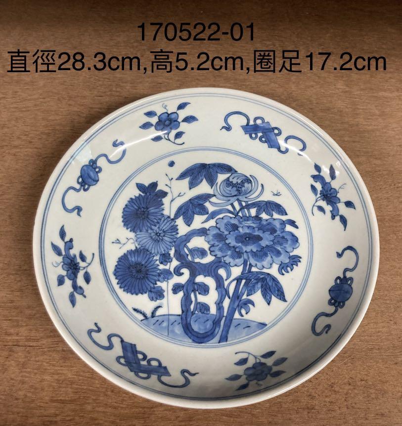 清早期康熙青花八寶花卉碟,古董,瓷器, 興趣及遊戲, 收藏品及 清早期康熙青花八寶花卉碟,古董,瓷器, 興趣及遊戲, 收藏品及