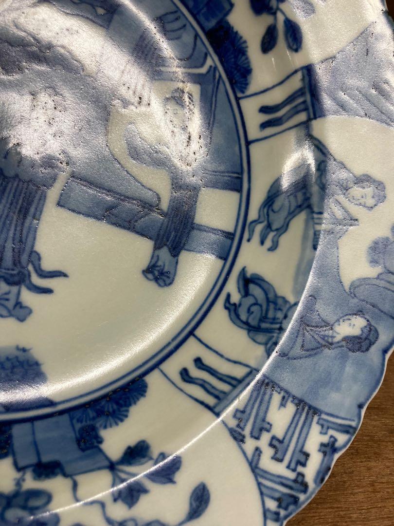 清・康熙年製款・古陶磁器・青花詩文(論語)八方罐・箱付』極細工・