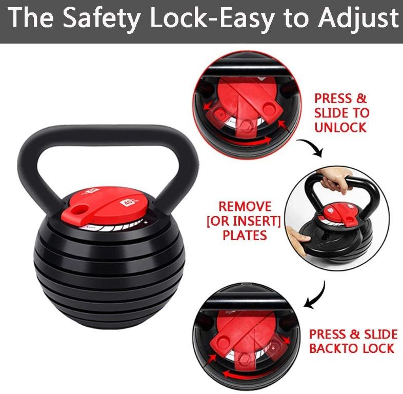 Adjustable Kettlebell 40lbs (Category: Weights & Dumbbells) located in Manila. Submitted by ariesmediamusicsports (Listing ID 1161301293, Image 2). Description: 【WIDE TEXTURED HANDLE】The slightly textured handle provides a comfortable and secure grip for high reps, making chalk unnecessary for both men & women. Reliable locking mechanism for security 【CONVENIENT ADJUSTMENT】It only takes a few seconds to adjust the product to the required weight, 