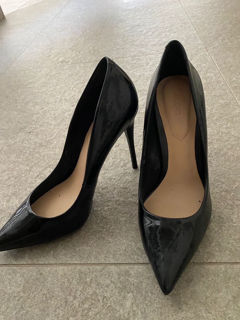 Black high heels with cubic zirconia and Laceno clearance - KeeShoes