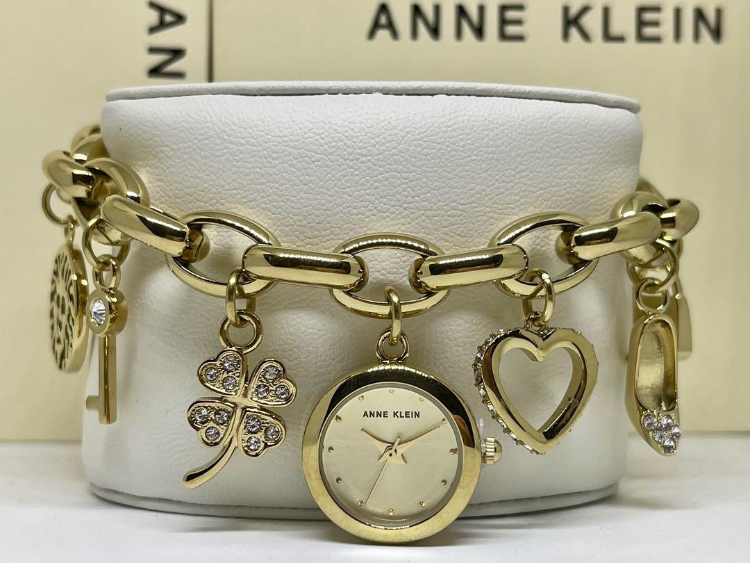 Anne Klein Gold Tone Silver Tone Pearlized Face Bracelet Watch 7 Inch | eBay
