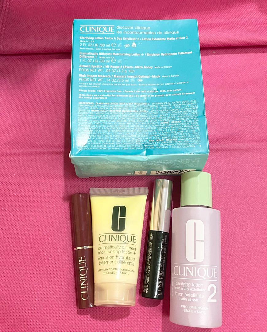 AUTHENTIC Clinique almost lipstick black honey makeup set, Beauty