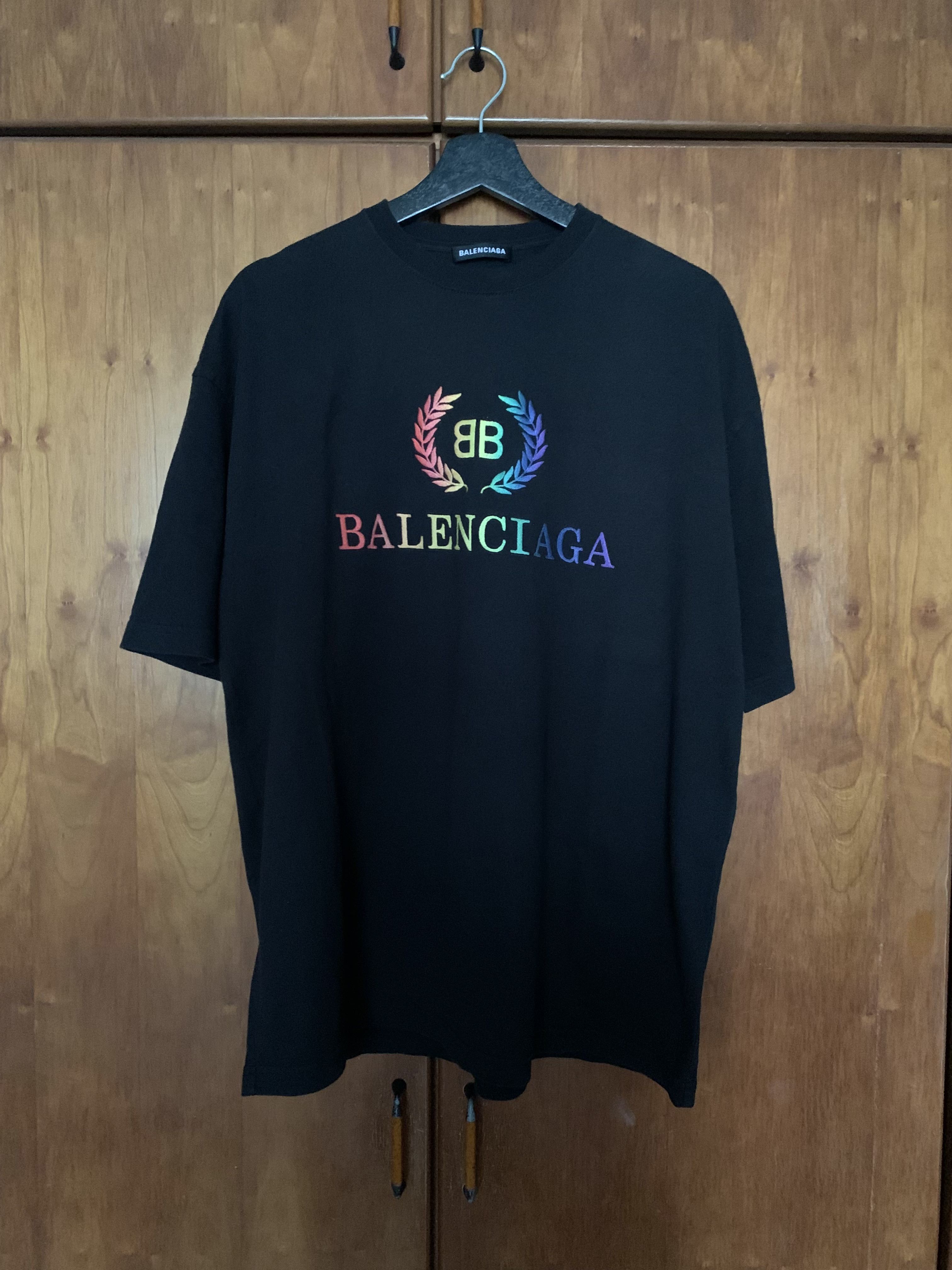 balenciaga t shirt rainbow