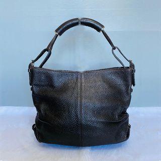 Bally Vintage Black Leather Shoulder Bag