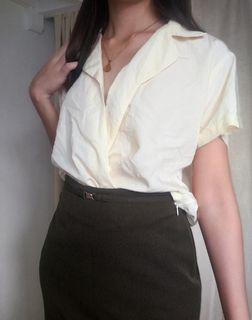 Beige/Nude Short Sleeves Korean Top