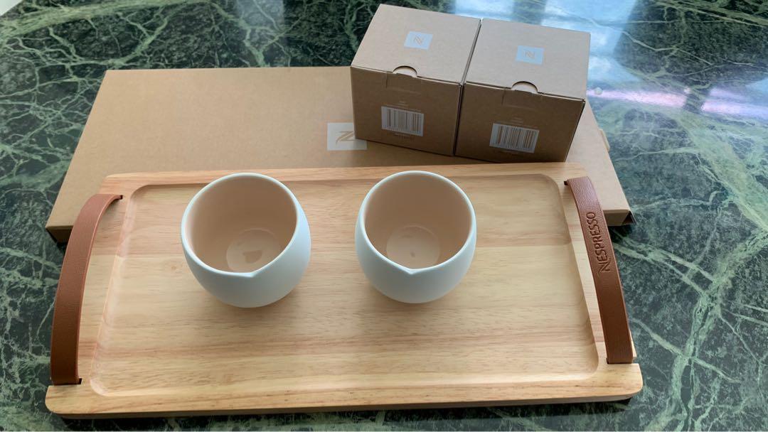 BN Nespresso Origin Lungo cups and Serving tray, Furniture & Home