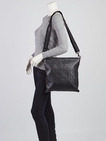 BOTTEGA VENETA, Intrecciato Messenger Bag - Black, $4,317, Bottega  Veneta's famous intrecciato desig…