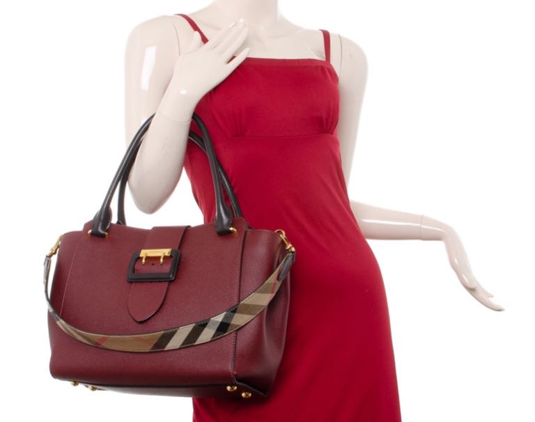 Burberry Leather Buckle Tote Bag Red Pony-style calfskin ref.1011543 - Joli  Closet