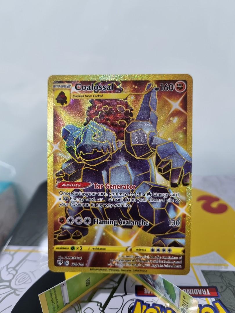 Coalossal gold card pokemon card tcg, Hobbies & Toys, Toys & Games on  Carousell
