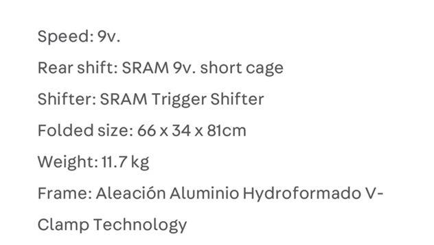 Dahon vigor d9 9v top